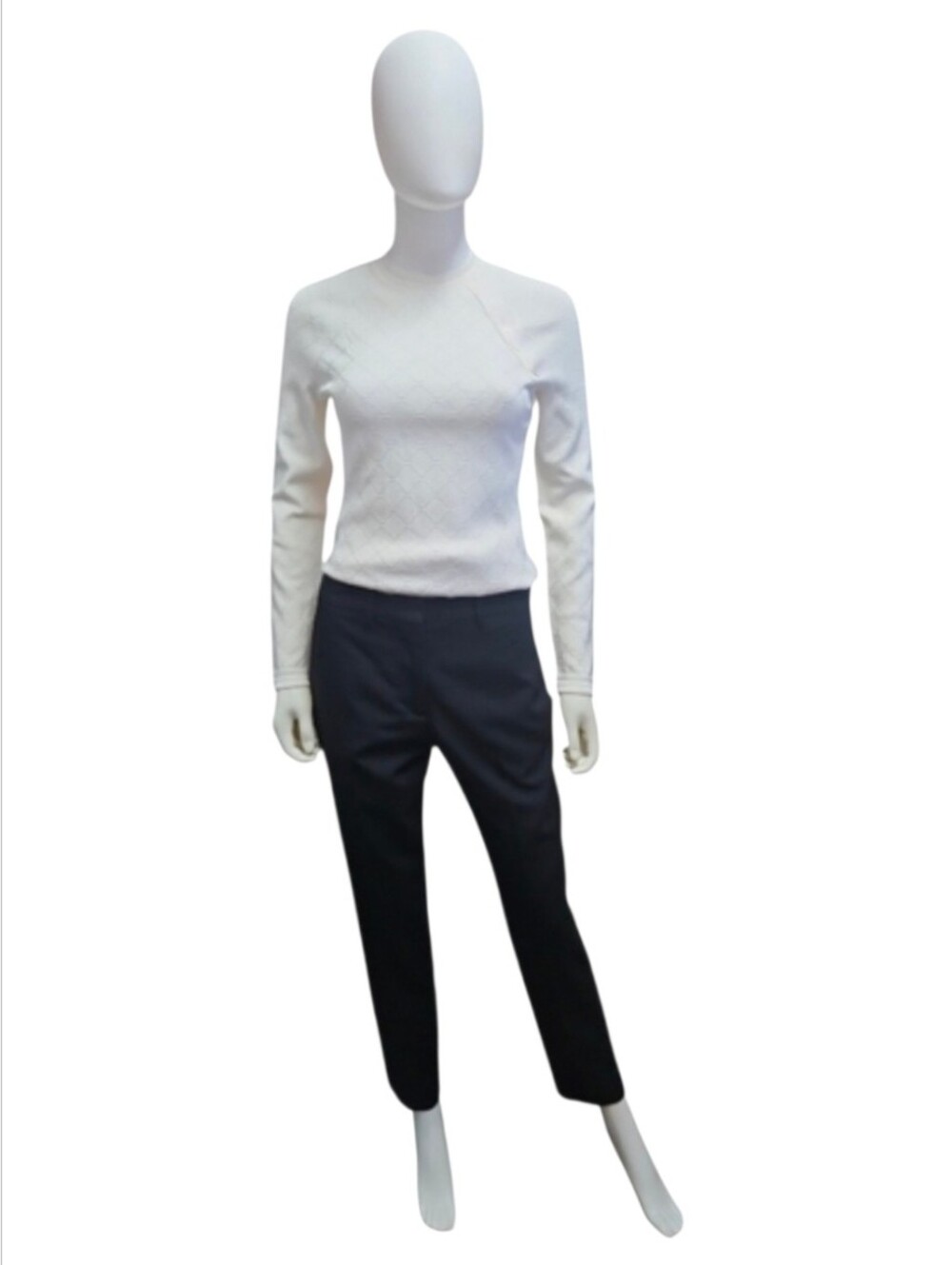 MAISON MARGIELA |  Black Flat Front Cropped Wool Trousers 42 / US 6